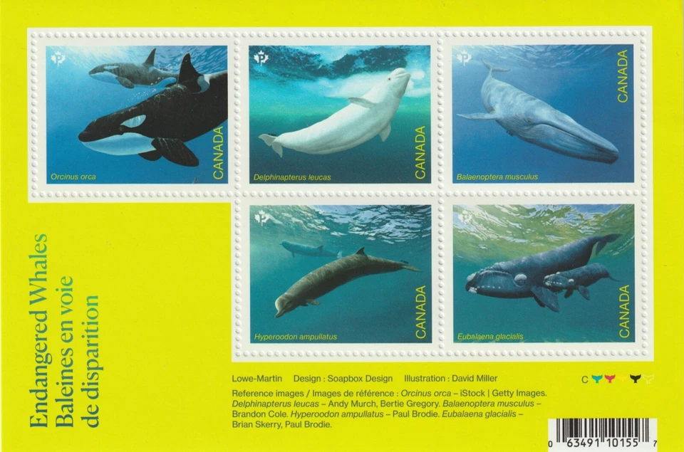 Canada 2022 Souvenir Sheet #3327 Endangered Whales - MNH - Image 1 of 4