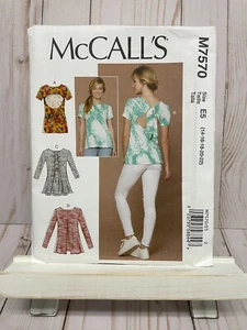 McCall's 7570 Sewing Pattern Shirt Top Swing for Stretch Knits E5 14-22 Plus NEW - Picture 1 of 2