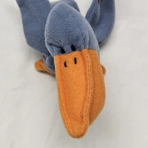 Ty Teenie Beanie Babies Scoop the Pelican 1993 5in Blue Orange Plush Toy - Picture 1 of 9