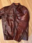 Men Distressed Brown Motorcycle Leather Jacket - Best Leather Riding Jacket Med