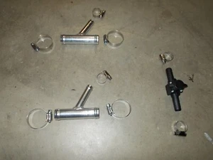 1 1/4" TO 5/8 INCH ALUMINUM Y FITTING W/ SHUTOFF VALVE & HOSE CLAMPS UTV HEATER - Bild 1 von 1