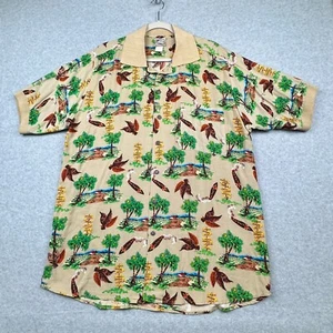 Camisa de campamento de rayón tropical de colección años 90 original Cigar Clothing Company talla L de Estados Unidos - Imagen 1 de 7