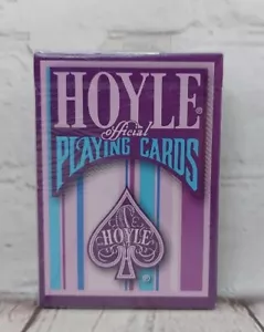 Carte da gioco ufficiali Hoyle viola/blu a righe #957 taglia poker made in USA - Foto 1 di 6