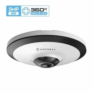 Amcrest 5MP IP Camera POE Security Indoor Dome IP5M-F1180EW 360° Indoor Fisheye - Picture 1 of 8