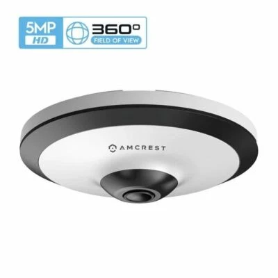 Cámara IP Amcrest 5MP POE Seguridad Interior Domo IP5M-F1180EW 360° Interior Ojo de Pez Foto 1 de 4