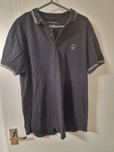 Firetrap Mens Polo Shirt Extra Large Grey Logo Double Tipped XL Great Condition - Picture 1 of 3