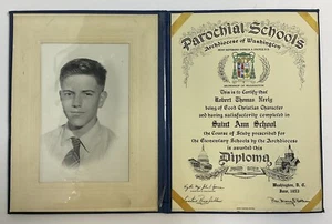 1953 Saint Ann School Parochial Schools Archdiocese of Washington DC Diploma - Picture 1 of 9