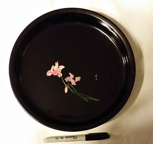 Cuenco/plato decorativo con flores lacadas de Japón - envío gratuito - Imagen 1 de 2