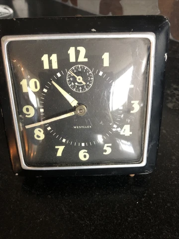 Vintage Westclox Spur Wind Up Alarm Clock  FOR PARTS Cover