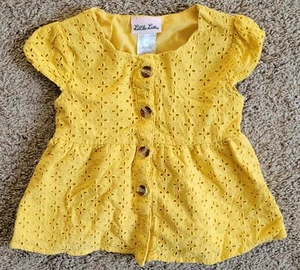 Little Lass Mädchen Kleid 4T senfgelb Ösen - Bild 1 von 8