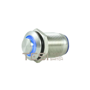 Tesi POCO 12MM LED Momentary Push Button Guitar KillSwitch Stainless Steel/Blue - Picture 1 of 4
