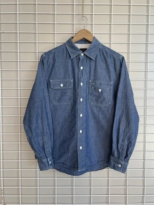 Beams Plus Chambray Work Shirt In Blue Mens Size S/M Japan Button Long Sleeve - Image 1 of 4