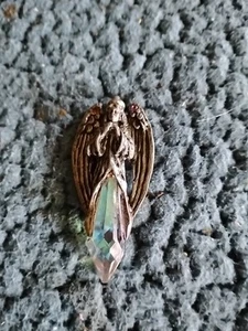 Comstock Creations 7191 Pewter Praying Angel Crystal Pendant Please Note 2 Avail - Picture 1 of 3