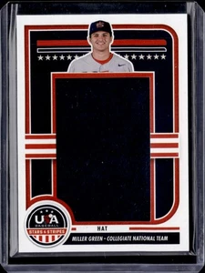 2025 Panini Stars & Stripes USA Miller Green Jumbo Materials Hat 1/6 1ST PRINT - Picture 1 of 2