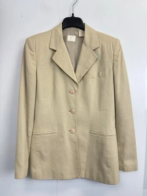 Blazer Emma James Mezcla de Lino Mujer’s 8 Chaqueta Manga Larga Tostado Bolsillos de Negocios Foto 1 de 4