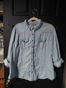 Highway Jeans Long Sleeve Button-Down Denim Shirt Womens 2x Blue - Bild 1 von 5