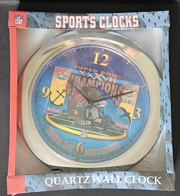 Reloj de pared de cuarzo Tampa Bay Buccaneers Super Bowl Champions XXXVII de colección nuevo en caja Foto 1 de 4