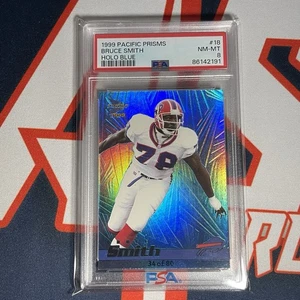 1999 Pacific Prisms Bruce Smith Holographic Blue /80 PSA 8 NM-MT Bills - Picture 1 of 2