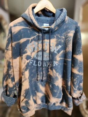 GKTW Est 1986 Florida UPCYCLED CUSTOM Tie Dye Charcoal Gray HOODIE/Sweatshirt XL - Изображение 1 из 4