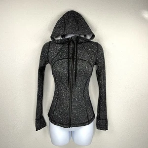 Lululemon Jacket Womens 2 Black White Night View Define Luon Full Zip Active - Picture 1 of 13