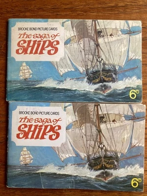 2x Brooke Bond Tea Card Albums The saga Of Ships Incomplete See Description - Image 1 of 4