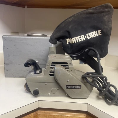 VTG. Porter Cable Dustless Belt Sander model 360, w/ dust bag Case Tested GOOD - Image 1 of 4
