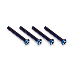 JConcepts 3x24mm Titanium Top Hat Screws (Blue) (4pcs) - JCO5144-1 - Picture 1 of 1