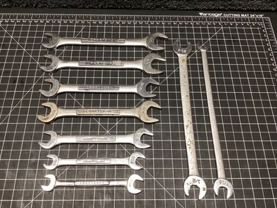 VINTAGE CRAFTSMAN USA-MADE DOUBLE OPEN ENDED WRENCHES 9 PIECE - Image 1 of 4