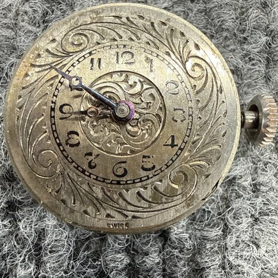 Vintage Cornavin 16J 3 Adj 12/0s Watch Movement w/ Dial & Hands Parts - Image 1 of 4