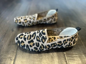 Steve Madden Loafers Raine Soft Fabric Leopard Print Flats Size 8 Woven - Picture 1 of 7