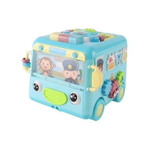 Kids Bus Toy with Music Multifunction Sensory Learning Toy for Boys – Blue - Picture 1 of 11