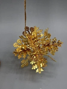 Gold Three-D Snowflake Christmas Ornament, No Box, Believe To Be From MMA Museum - Picture 1 of 5