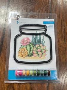 Bucilla 47908E My 1st Stitch Counted Cross Stitch Kit, Terrarium Kaktus - Bild 1 von 3
