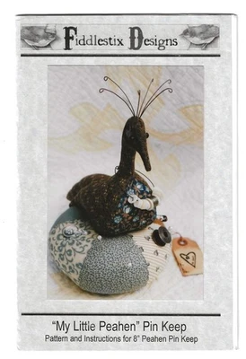 Fiddlestix Designs My Little Peahen Pin Keep Vintage Complete Cloth Pattern - Image 1 of 4