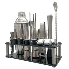23pcs Cocktail Set Boston Shaker Mixer Kit di strumenti per la produzione Q9O0