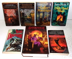 7 Barbara Hambly Books Fever Season, The Ladies of Mandrigyn, Darkmage - Imagen 1 de 4