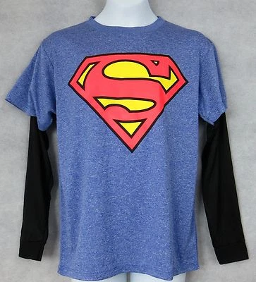 Camiseta Superman con licencia oficial para niños manga larga azul Foto 1 de 4