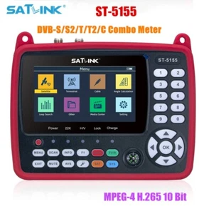 SATLINK ST-5155 Satellite Finder Meter DVB-S/S2/T/T2/C Combo MPEG-4 H.265 10 Bit - Picture 1 of 16