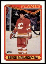 1990-91 Topps Hockey Card Sergei Makarov Rookie Calgary Flames #60