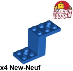 Lego 4x Bracket Stand 5x2x2 1/3 with 2 Holes Holes Blue/Blue 76766 NEW