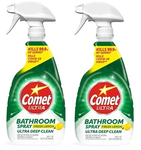 2-Pack Comet Ultra Bathroom Spray Cleaner Fresh Lemon Ultra Deep Clean, 32 oz - Picture 1 of 2