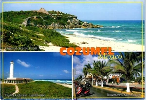Atracciones turísticas populares, saludos desde Cozumel, México postal multivista - Imagen 1 de 2