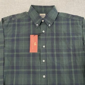 Southern Marsh Mens Medium Lubbock Washed Plaid Navy Dark Green Shirt New - Picture 1 of 13