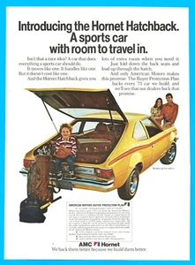 1972 AMC HORNET Hatchback sports car PRINT AD American Motors 1973 family travel - Picture 1 of 4