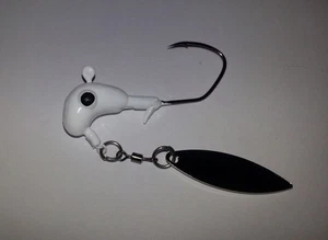 (20) 1/4 Bass Underspin  jigs with #3 willow leaf ,3/0 Matzuo Sickle hooks - Picture 1 of 2