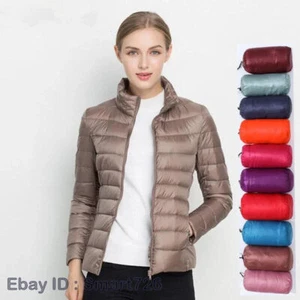 Women Spring Jacket Fashion Short Ultra Lightweight Packable Puffer Coats Female - Picture 1 of 36