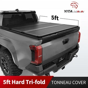 5FT Hard Tri-Fold Tonneau Cover Truck Bed For 2024-2025 Toyota Tacoma Waterproof - Picture 1 of 8