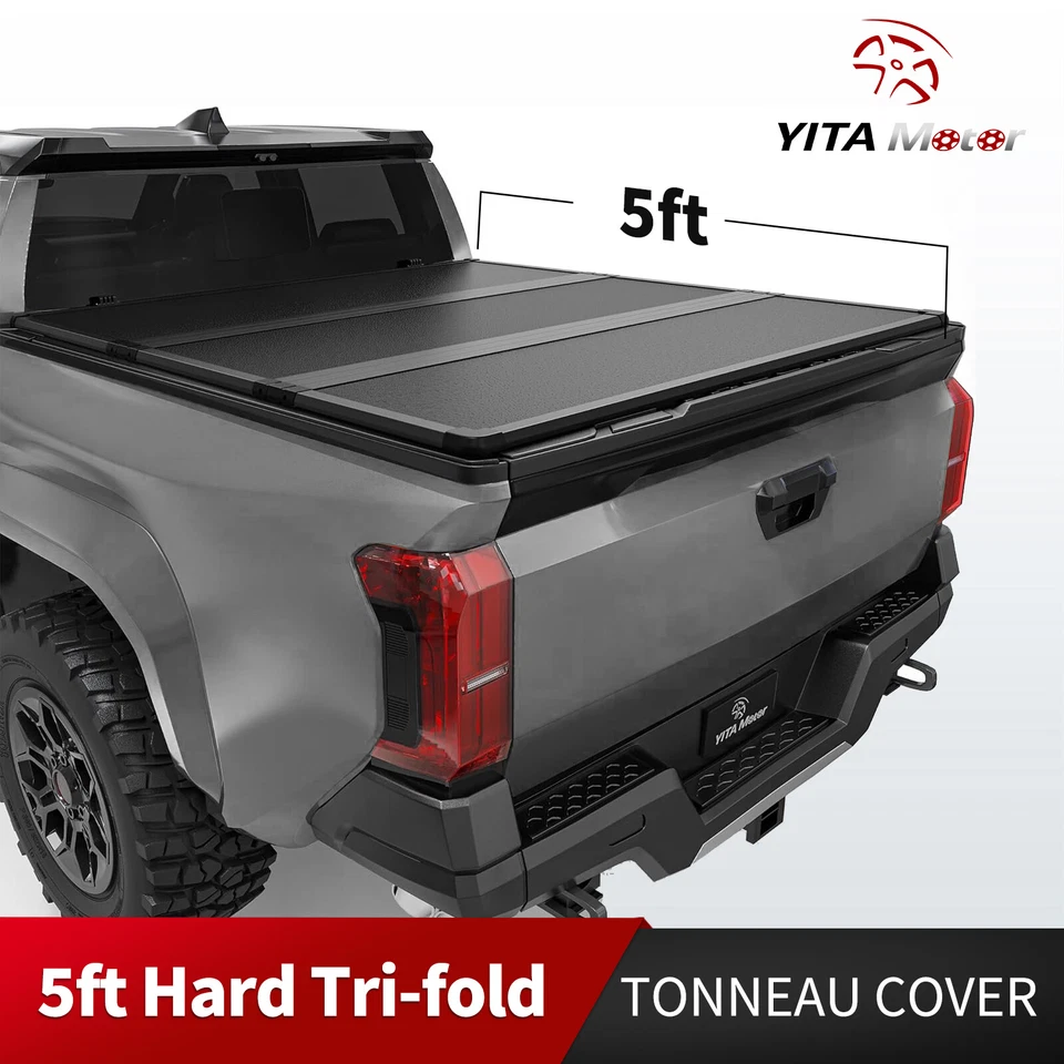 5FT Hard Tri-Fold Tonneau Cover Truck Bed For 2024-2026 Toyota Tacoma Waterproof Foto 1 de 4