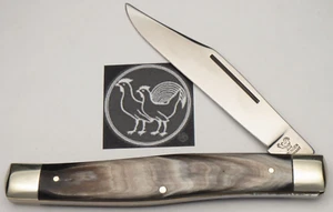 Vintage HEN & ROOSTER BERTRAM SOLINGEN Jumbo Jack Knife - Buffalo Horn Handles - Picture 1 of 12
