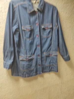 Chaqueta de Carga Denim 24/7 Mujer 16W Azul Denim Bolsillos Y2K  Foto 1 de 4